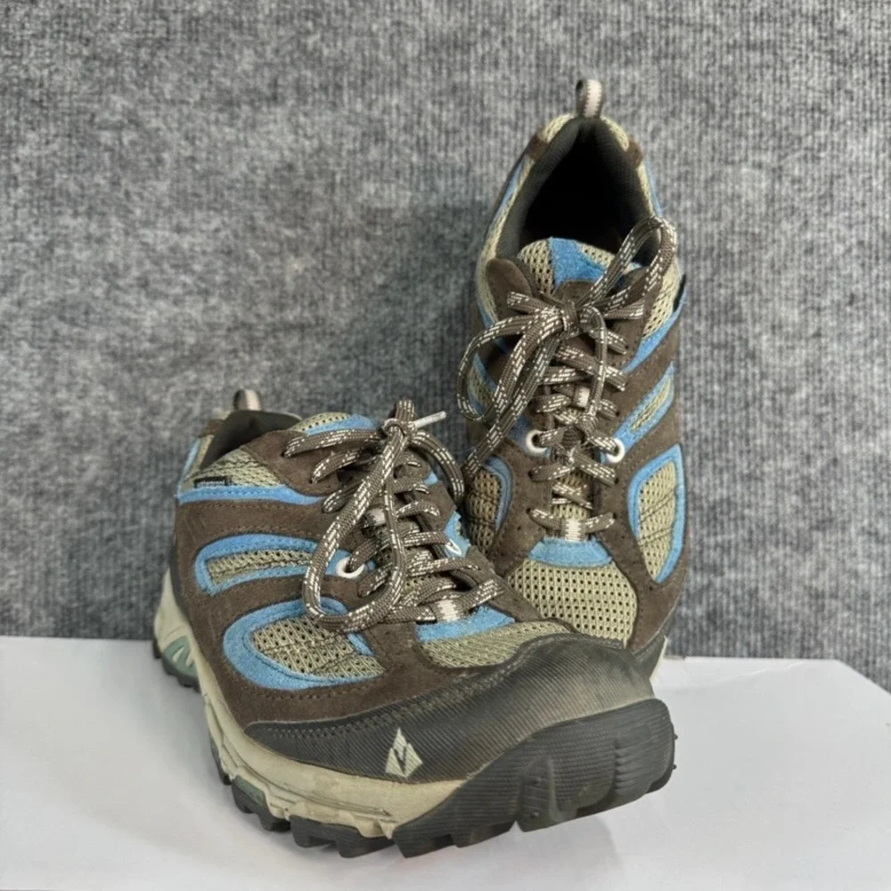 Vasque Women Brown Blue Waterproof Hiking Shoes 7017 M Leather Mesh Low Top 9M